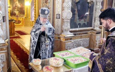 По окончании Лтургии совершен чин освящения колива